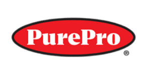 PurePro white text on red oval