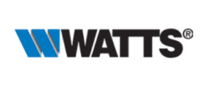 Watts company logo with blue stylized W